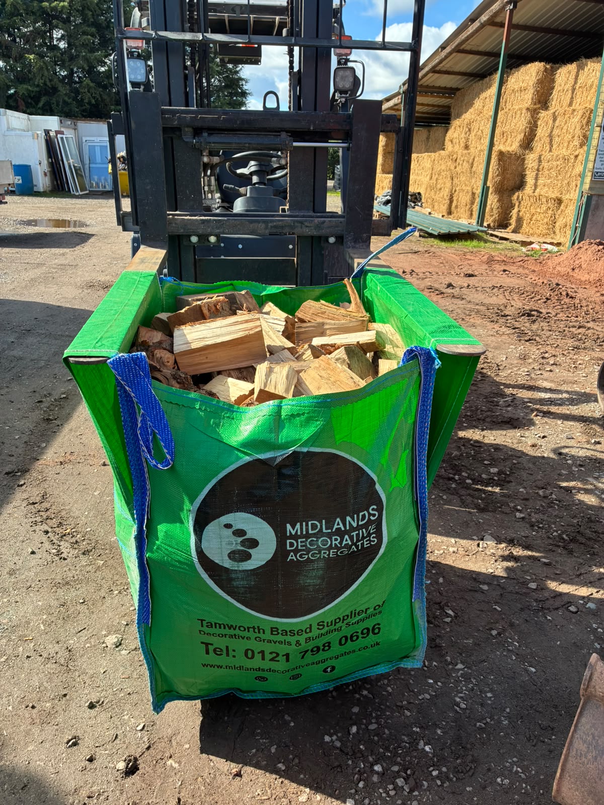 An MDA bulk bag filled with logs at the Tamworth yard